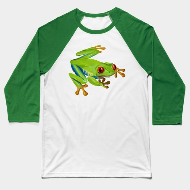 Red Eyed Tree Frog Baseball T-Shirt by Khalico